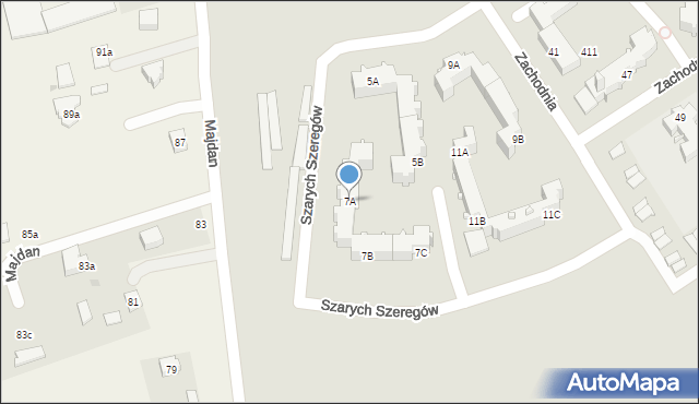 Chełm, Szarych Szeregów, 7A, mapa Chełma