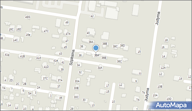 Chełm, Szpitalna, 36A, mapa Chełma