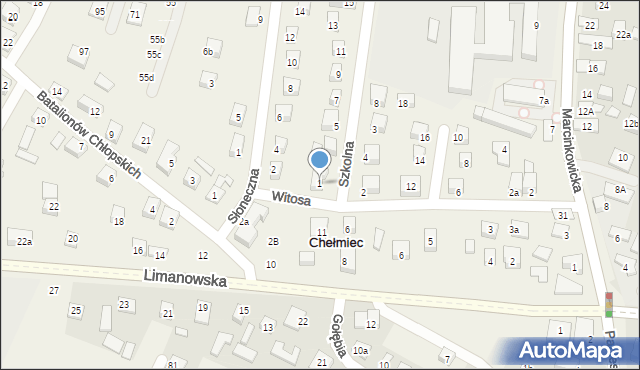 Chełmiec, Szkolna, 1, mapa Chełmiec