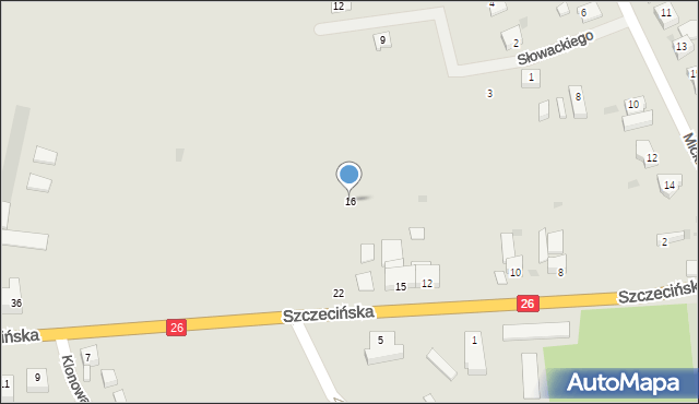 Chojna, Szczecińska, 16, mapa Chojna