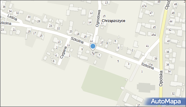 Chrząszczyce, Szkolna, 7a, mapa Chrząszczyce