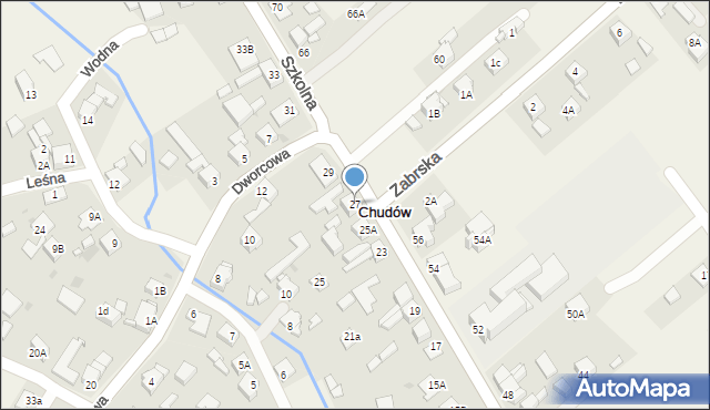 Chudów, Szkolna, 27, mapa Chudów