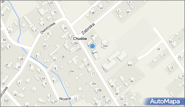 Chudów, Szkolna, 54, mapa Chudów