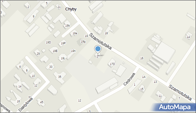 Chyby, Szamotulska, 17, mapa Chyby