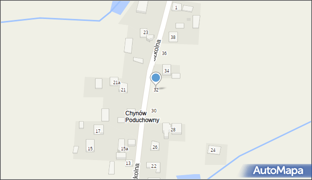 Chynów, Szkolna, 32, mapa Chynów