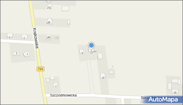 Cianowice, Szczodrkowicka, 11, mapa Cianowice