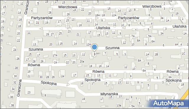 Ciechanów, Szumna, 9, mapa Ciechanów