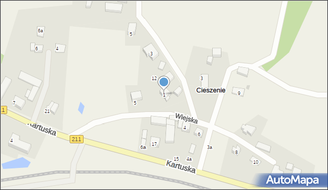 Cieszenie, Szkolna, 1, mapa Cieszenie