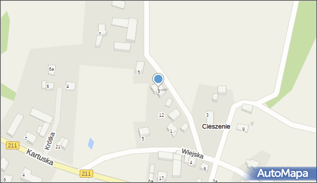 Cieszenie, Szkolna, 3, mapa Cieszenie