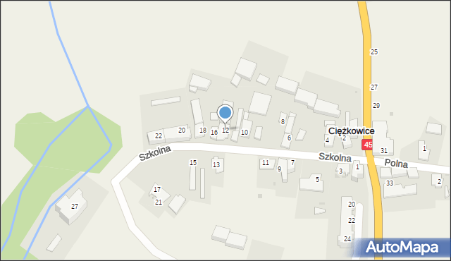 Ciężkowice, Szkolna, 12, mapa Ciężkowice