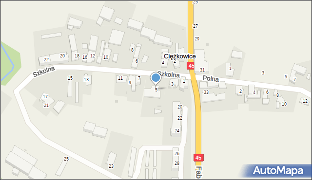 Ciężkowice, Szkolna, 5, mapa Ciężkowice