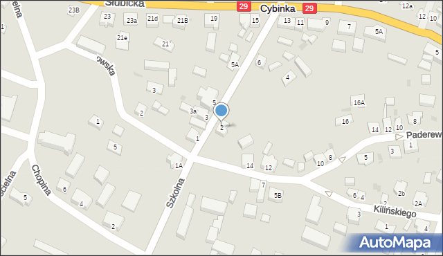 Cybinka, Szkolna, 2, mapa Cybinka