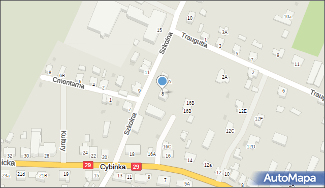 Cybinka, Szkolna, 8, mapa Cybinka