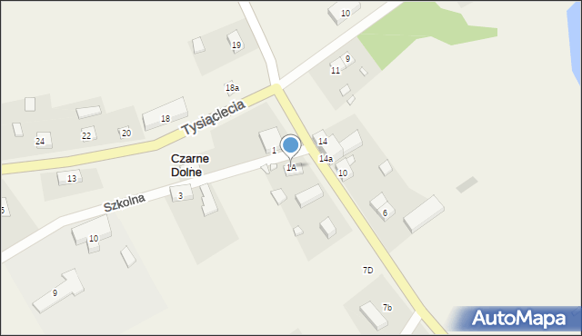 Czarne Dolne, Szkolna, 1A, mapa Czarne Dolne