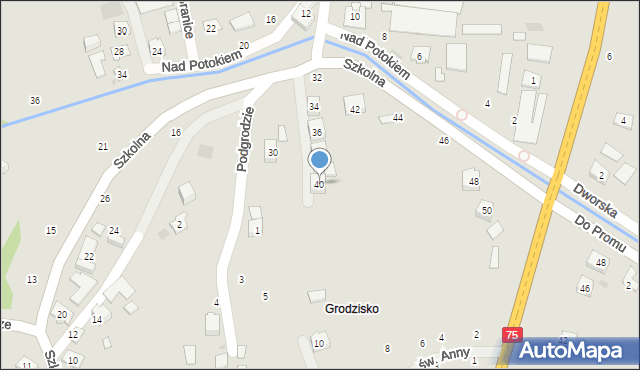 Czchów, Szkolna, 40, mapa Czchów