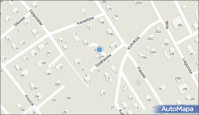 Czechowice-Dziedzice, Szafranów, 12, mapa Czechowic-Dziedzic