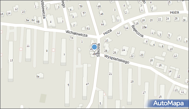 Czechowice-Dziedzice, Szkolna, 49B, mapa Czechowic-Dziedzic