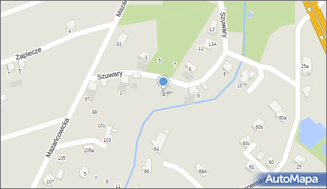 Czechowice-Dziedzice, Szuwary, 4, mapa Czechowic-Dziedzic