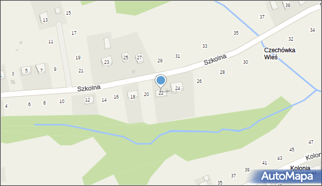 Czechówka, Szkolna, 22, mapa Czechówka