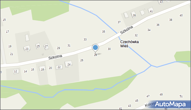 Czechówka, Szkolna, 28, mapa Czechówka