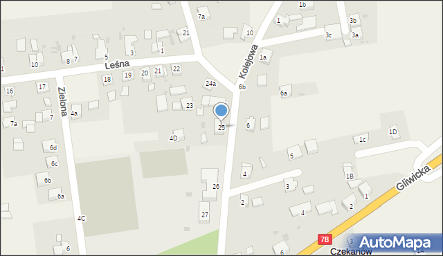 Czekanów, Szkolna, 25, mapa Czekanów