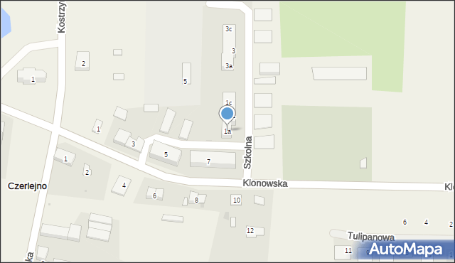 Czerlejno, Szkolna, 1a, mapa Czerlejno