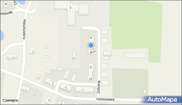 Czerlejno, Szkolna, 3a, mapa Czerlejno