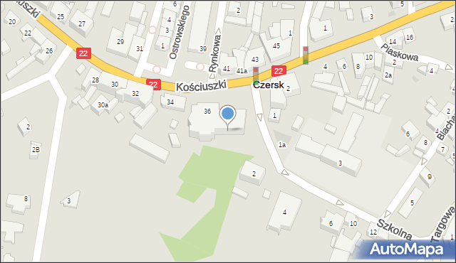 Czersk, Szkolna, 2, mapa Czersk