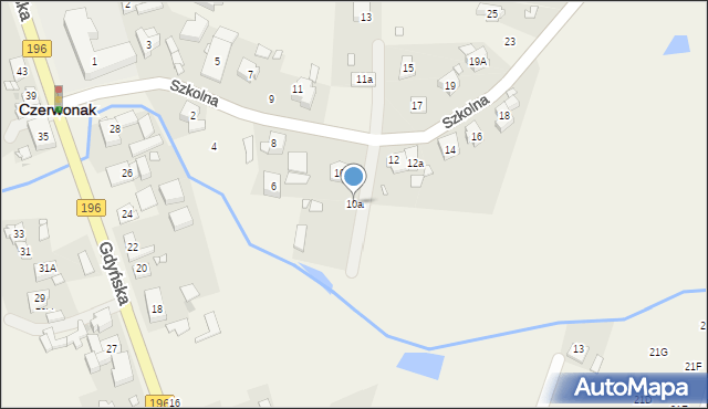 Czerwonak, Szkolna, 10a, mapa Czerwonak