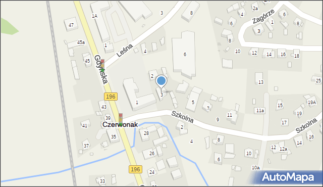 Czerwonak, Szkolna, 3, mapa Czerwonak