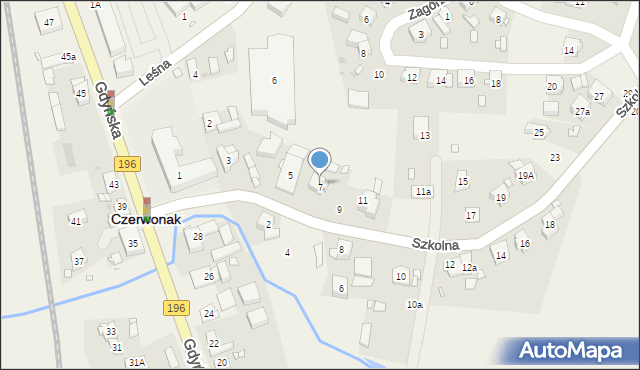 Czerwonak, Szkolna, 7, mapa Czerwonak