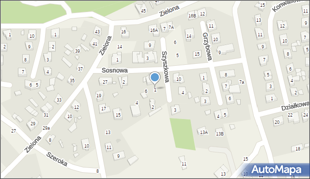 Czerwonak, Szyszkowa, 1, mapa Czerwonak