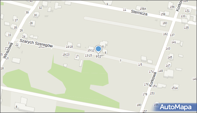 Częstochowa, Szarych Szeregów, 9/11, mapa Częstochowy