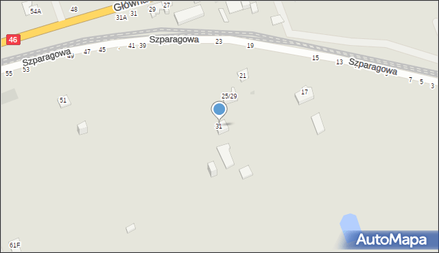 Częstochowa, Szparagowa, 31, mapa Częstochowy