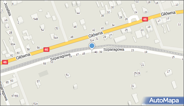 Częstochowa, Szparagowa, 43, mapa Częstochowy