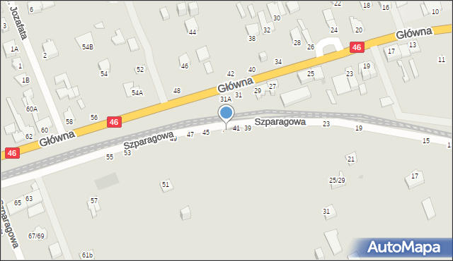 Częstochowa, Szparagowa, 43, mapa Częstochowy