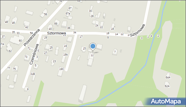 Częstochowa, Sztormowa, 13A, mapa Częstochowy