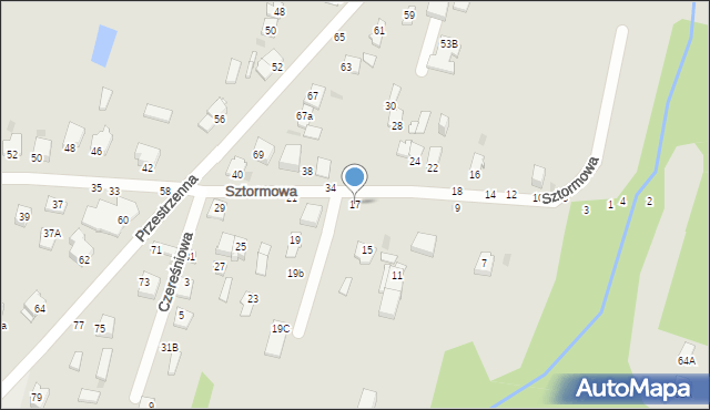 Częstochowa, Sztormowa, 17, mapa Częstochowy