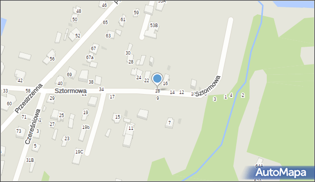 Częstochowa, Sztormowa, 18, mapa Częstochowy