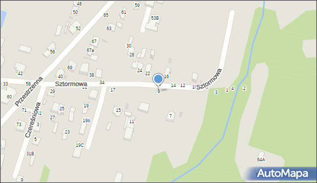 Częstochowa, Sztormowa, 9, mapa Częstochowy