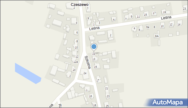 Czeszewo, Szkolna, 11, mapa Czeszewo