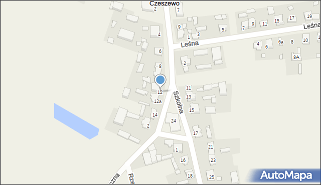 Czeszewo, Szkolna, 12, mapa Czeszewo