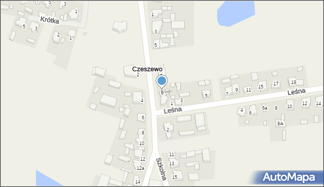 Czeszewo, Szkolna, 9, mapa Czeszewo