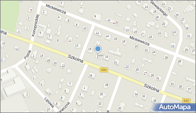 Czyżew, Szkolna, 17, mapa Czyżew