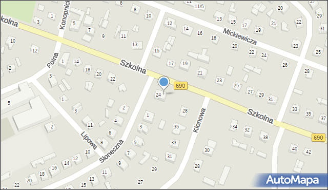 Czyżew, Szkolna, 26, mapa Czyżew