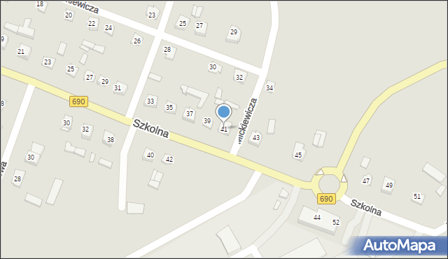 Czyżew, Szkolna, 41, mapa Czyżew