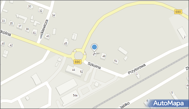 Czyżew, Szkolna, 47, mapa Czyżew