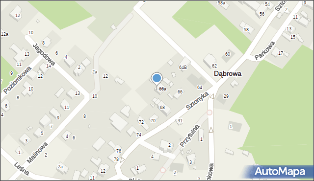 Dąbrowa, Sztonyka Józefa, ks. prof., 68A, mapa Dąbrowa