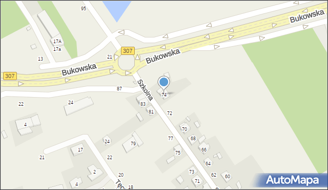 Dąbrowa, Szkolna, 74, mapa Dąbrowa