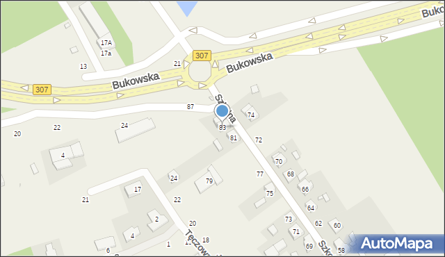 Dąbrowa, Szkolna, 83, mapa Dąbrowa